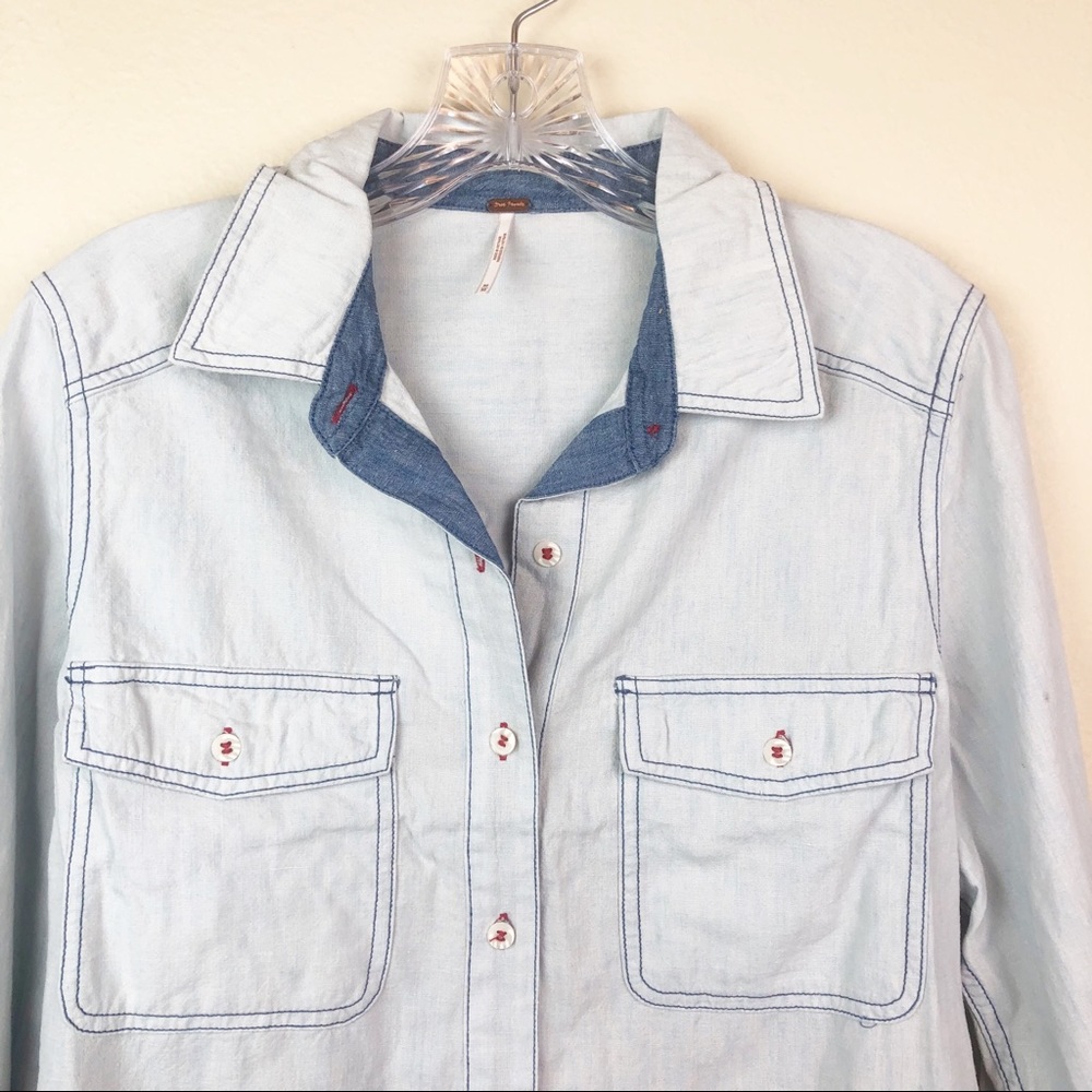Free People Bandana Blue Bandit Top G533 - Picture 3 of 8